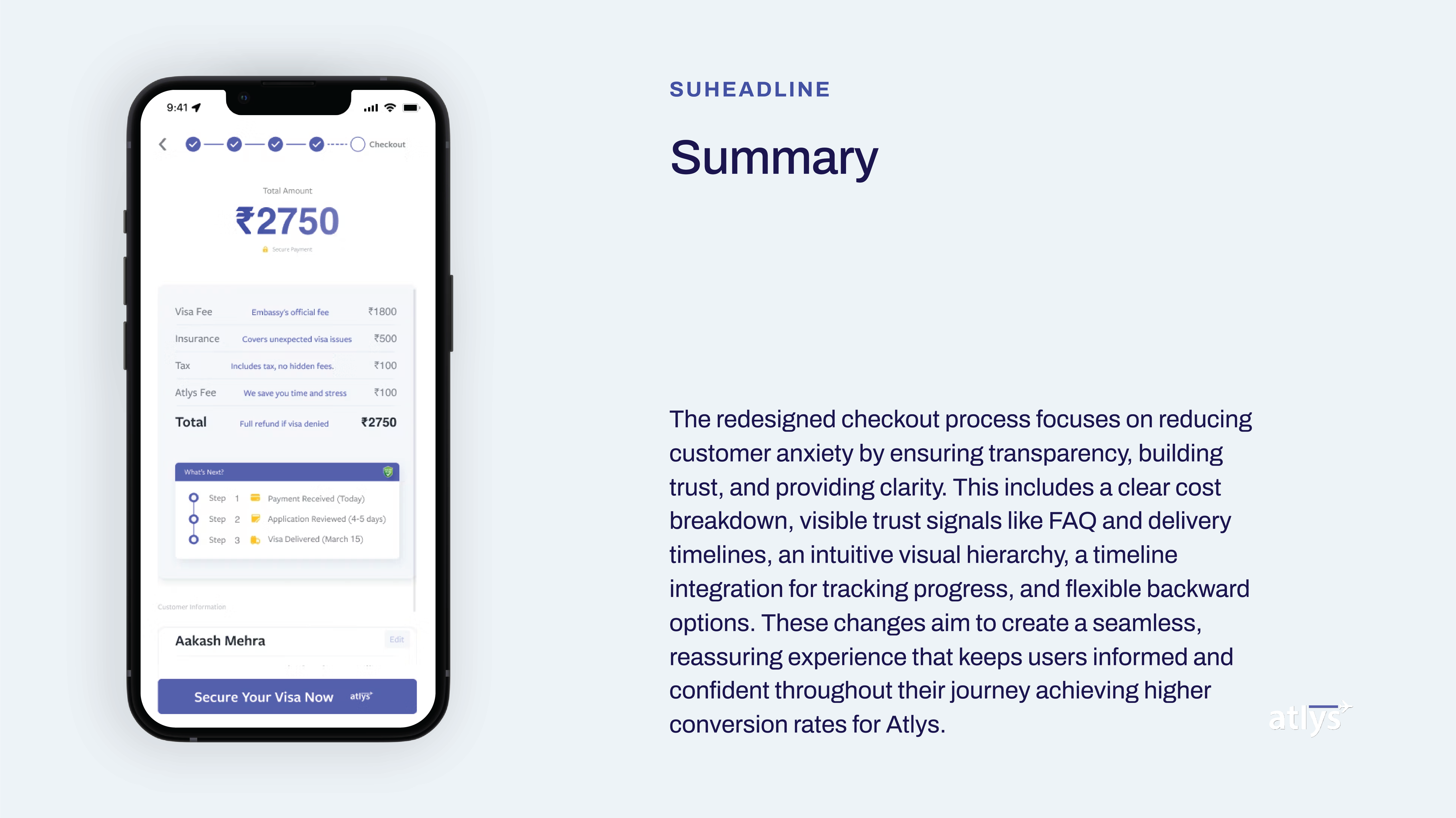 Final mobile checkout design in context